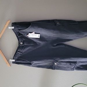 Boohoo Plus Washed Cargo Jeans